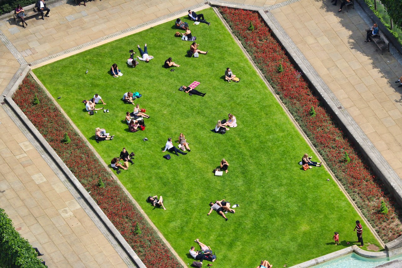 People enjoying the sunny day